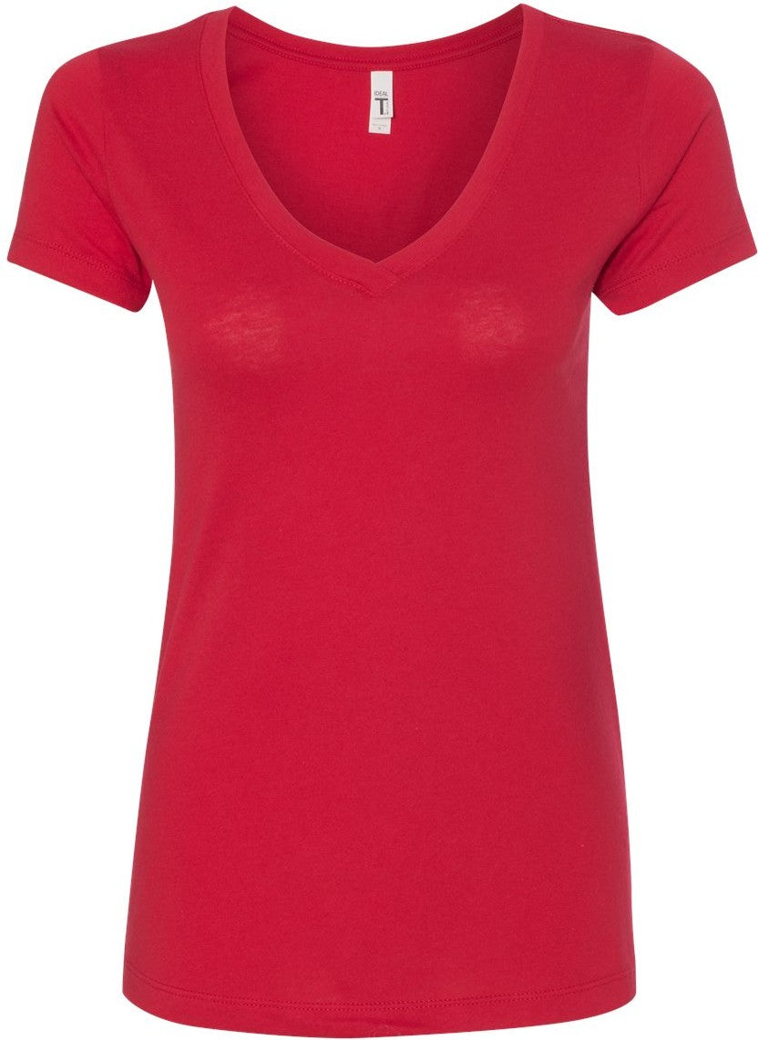 Red Women's Ideal V-Neck T-Shirt - 1540