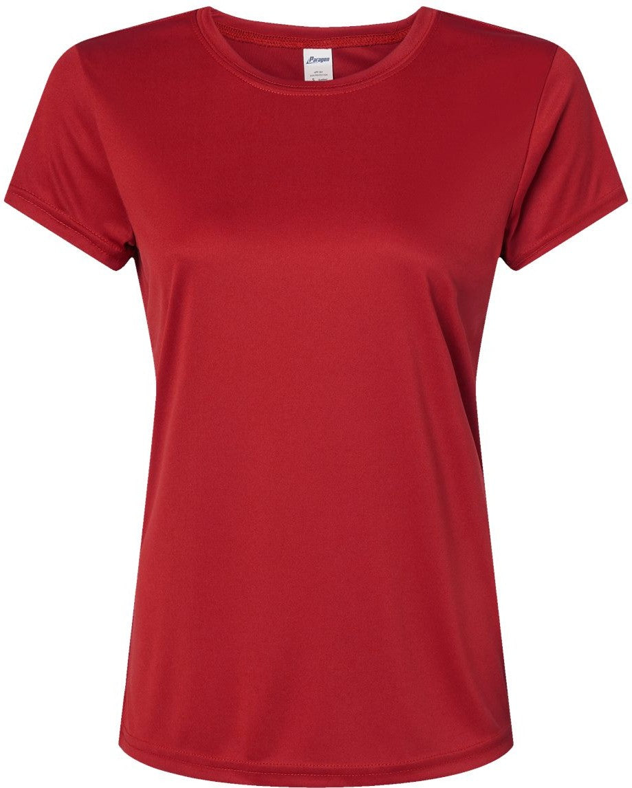 Front View of Red Women's Islander Performance T-Shirt - 204