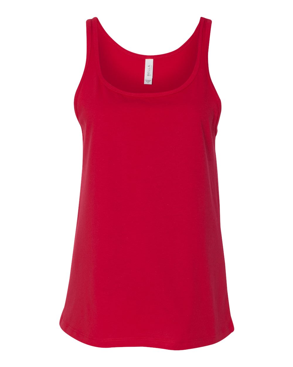 Front View of Red Women’s Relaxed Jersey Tank - 6488