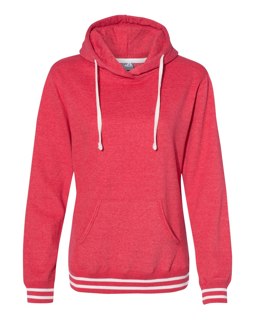 Front View of Red Women’s Relay Hooded Sweatshirt - 8651