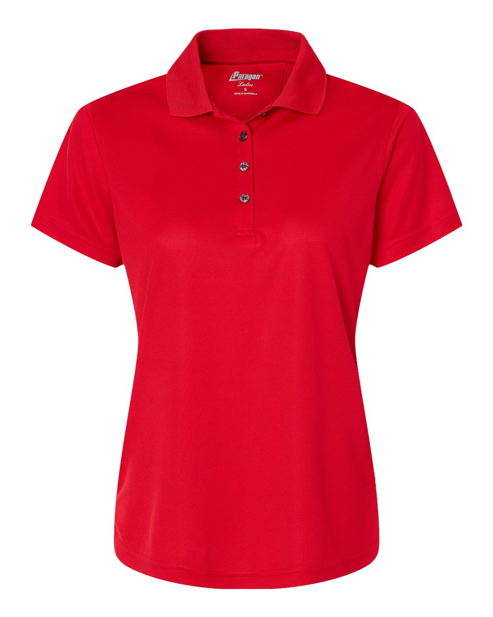 Front View of Red Women's Saratoga Performance Mini Mesh Polo - 104