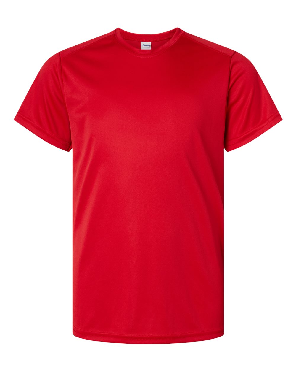Front View of Red Youth Islander Performance T-Shirt - 208Y