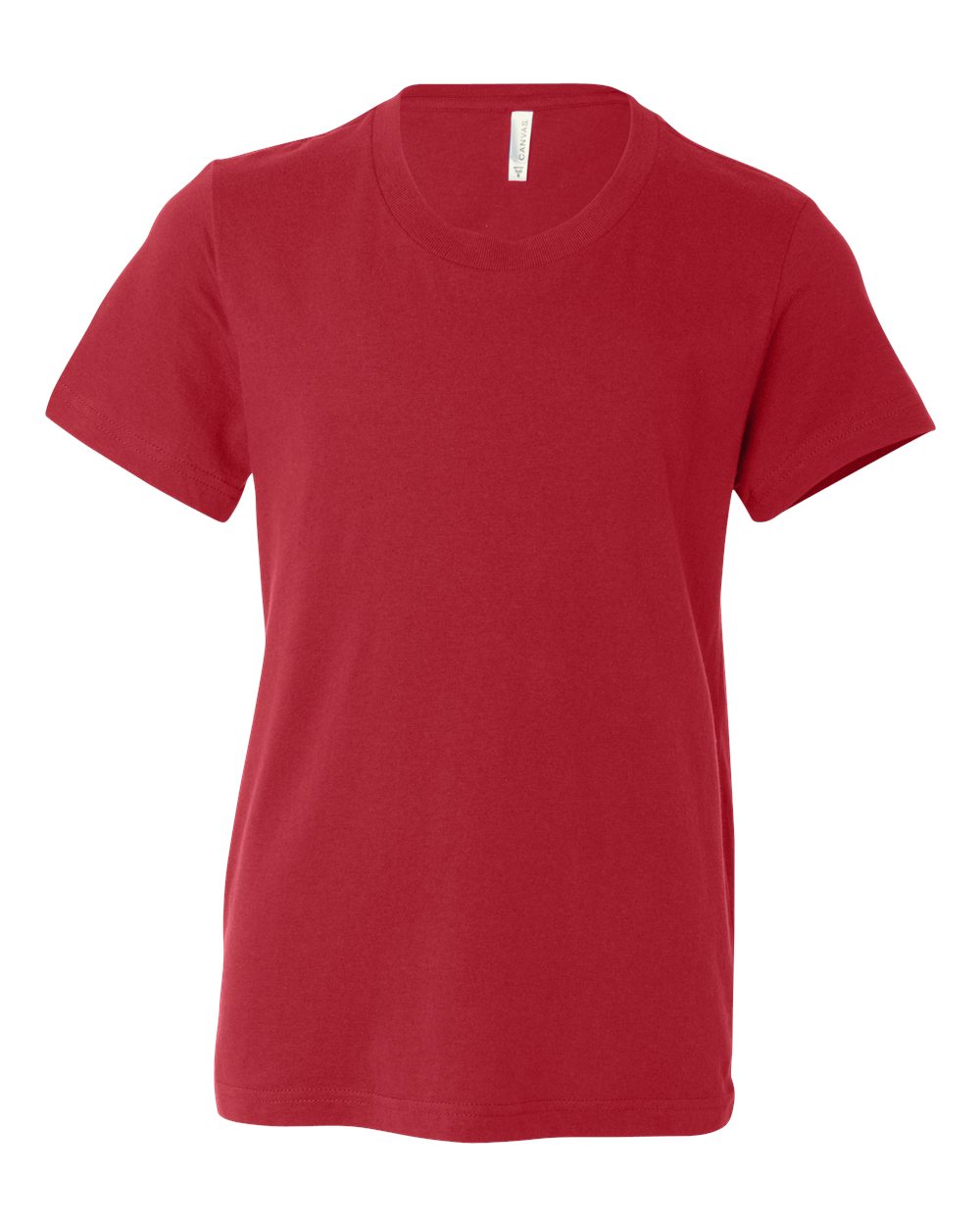 Front View of Red Youth Jersey Tee - 3001Y
