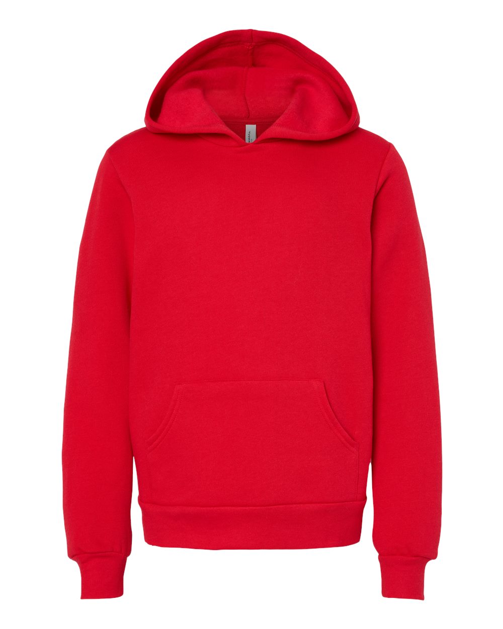 Front View of Red Youth Sponge Fleece Hoodie - 3719Y