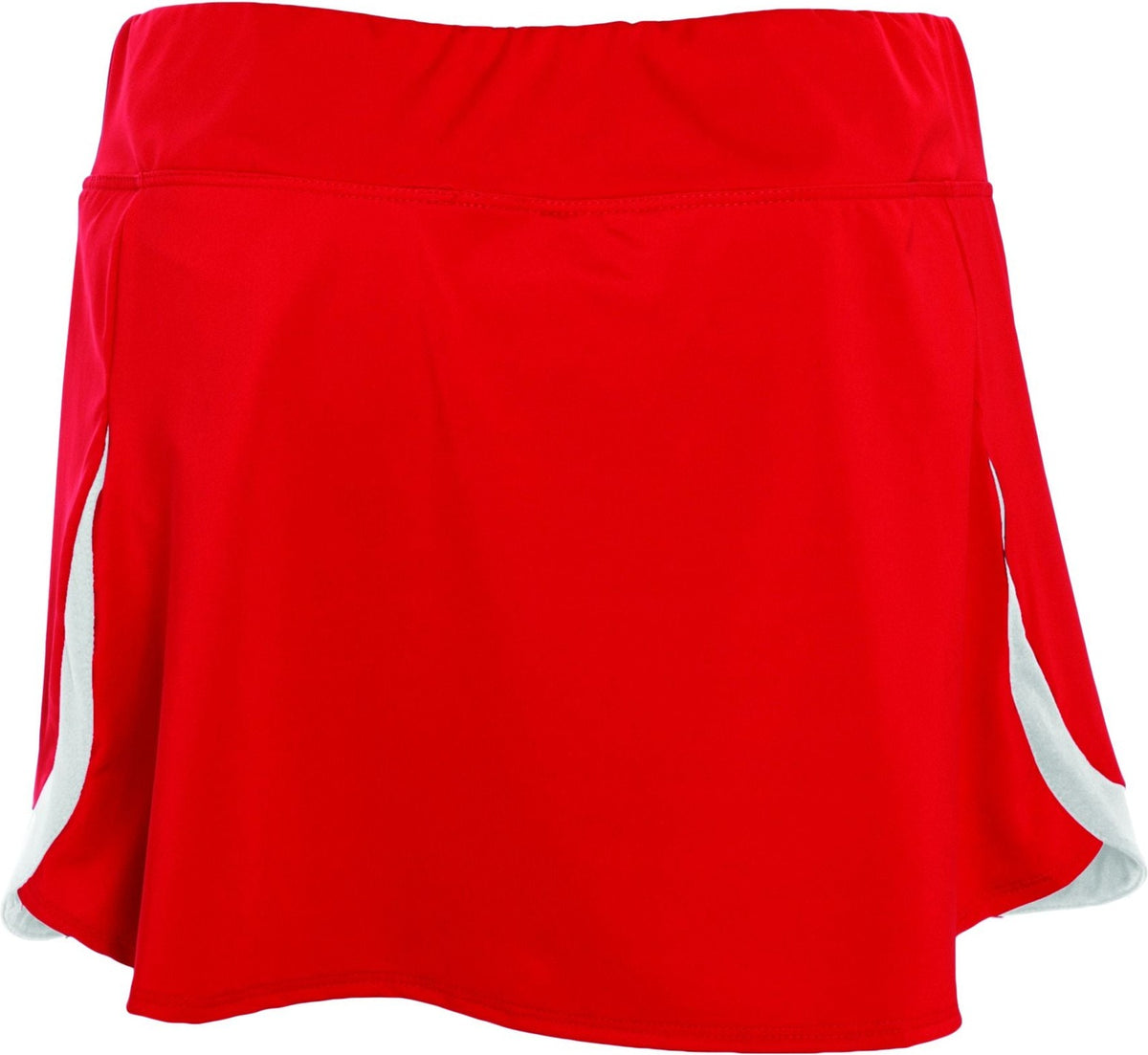 Front View of RED/WHITE LDS ACTION COLOR BLOCK SKORT
