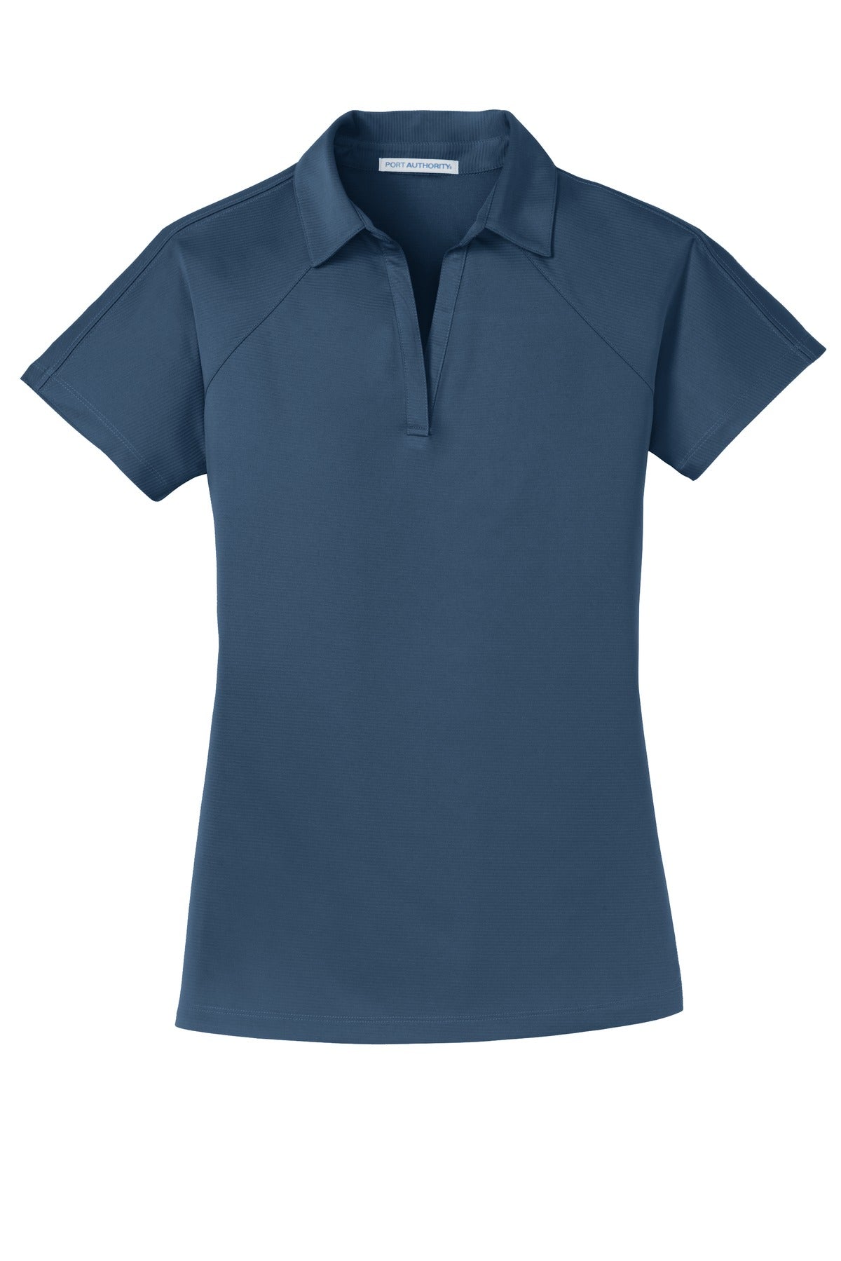 Front View of Regatta Blue Port Authority Women's Crossover Raglan Polo. L575
