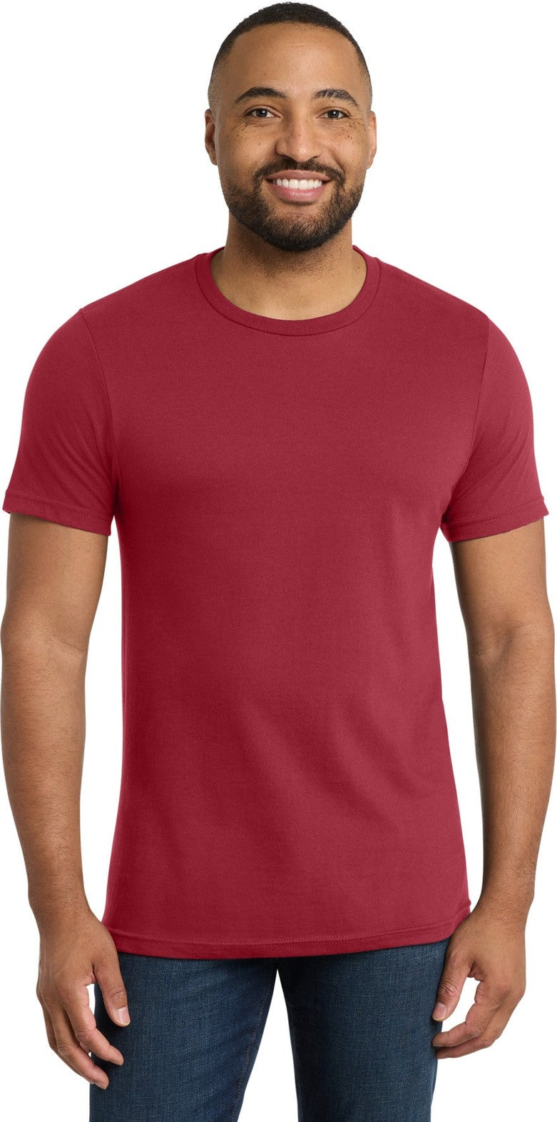 Front View of Rich Red Port & Co Bouncer Tee PC600