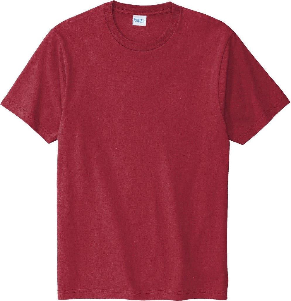 Front View of Rich Red Port & Co Bouncer Tee PC600