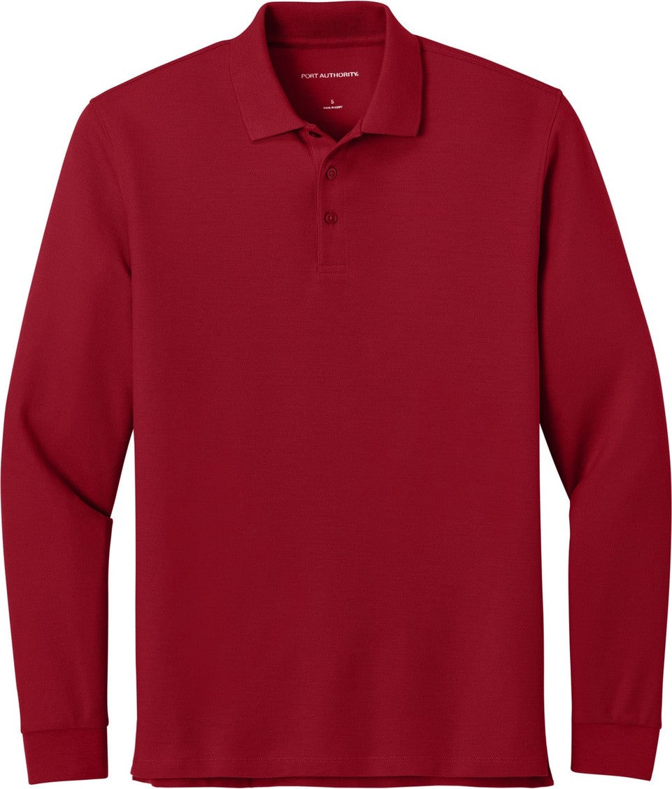 Front View of RichRed Port Authority Wearever Signature Pique Long Sleeve Polo K200LS