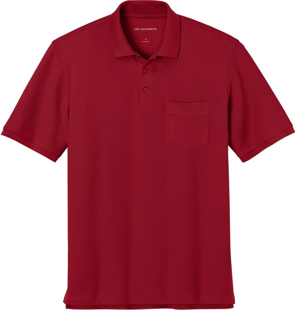 Front View of RichRed Port Authority Wearever Signature Pique Pocket Polo K200P