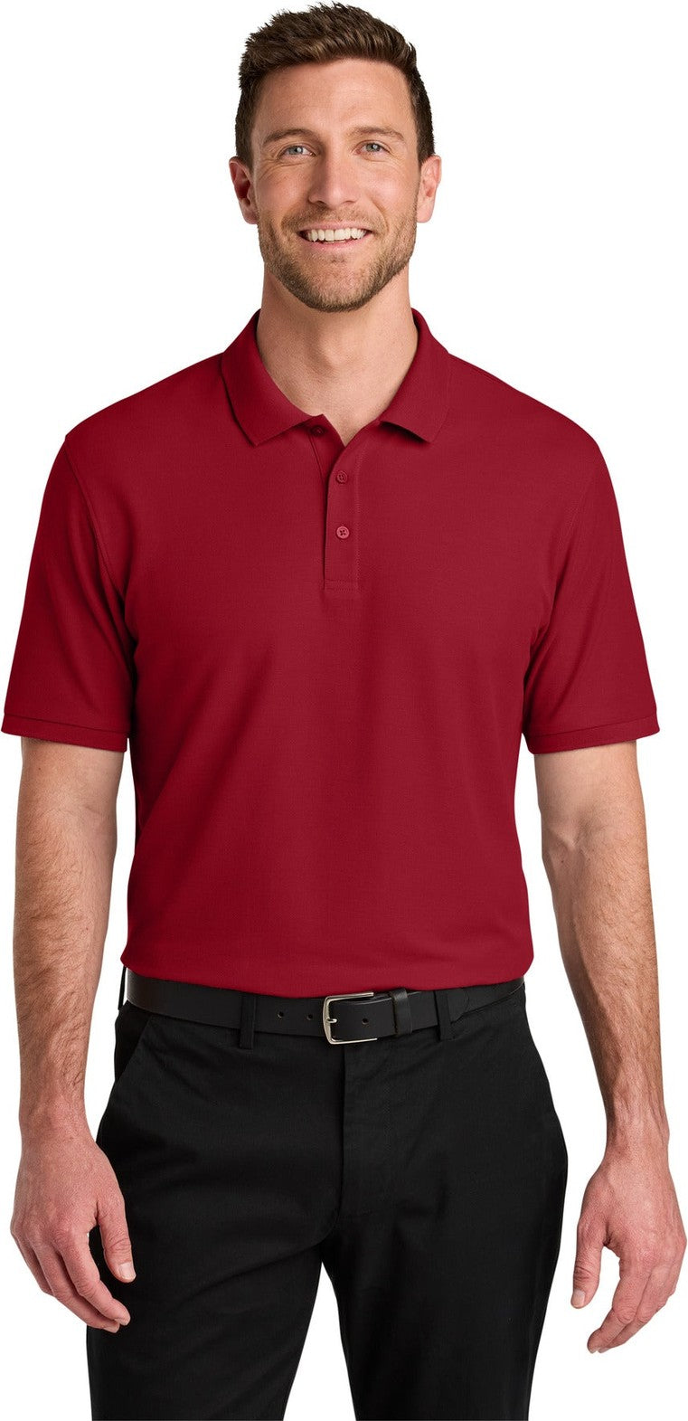Front View of RichRed Port Authority Wearever Signature Pique Polo K200