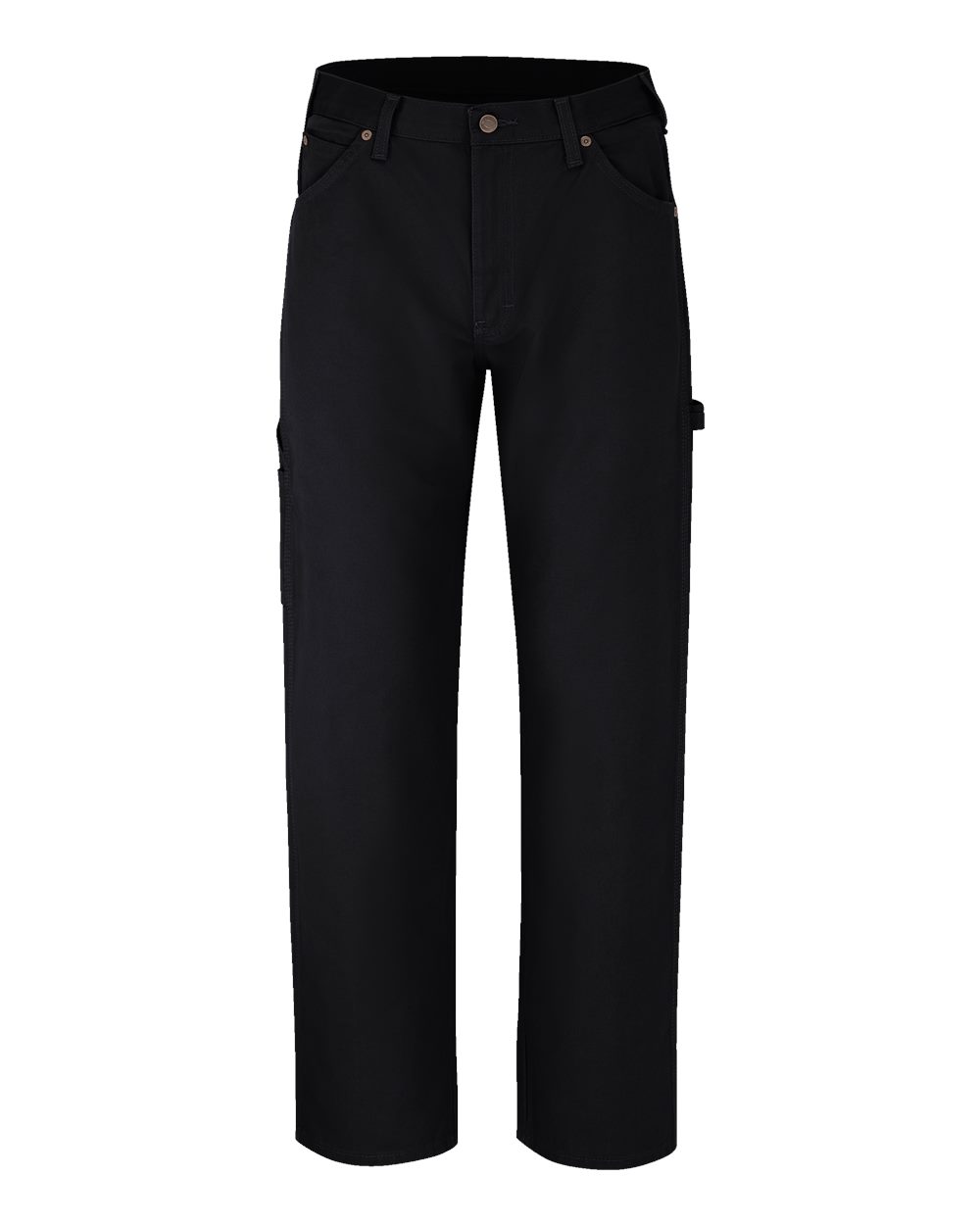 Front View of Rinsed Black - 32I Duck Carpenter Jeans - Extended Sizes - 1933EXT