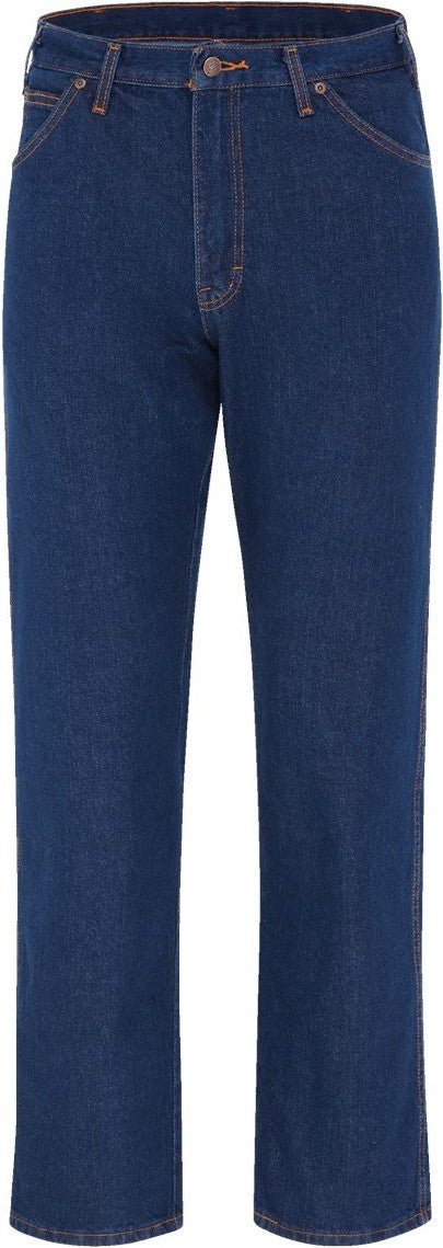 Front View of Rinsed Indigo Rigid - 29I Straight 5-Pocket Jeans - 9333