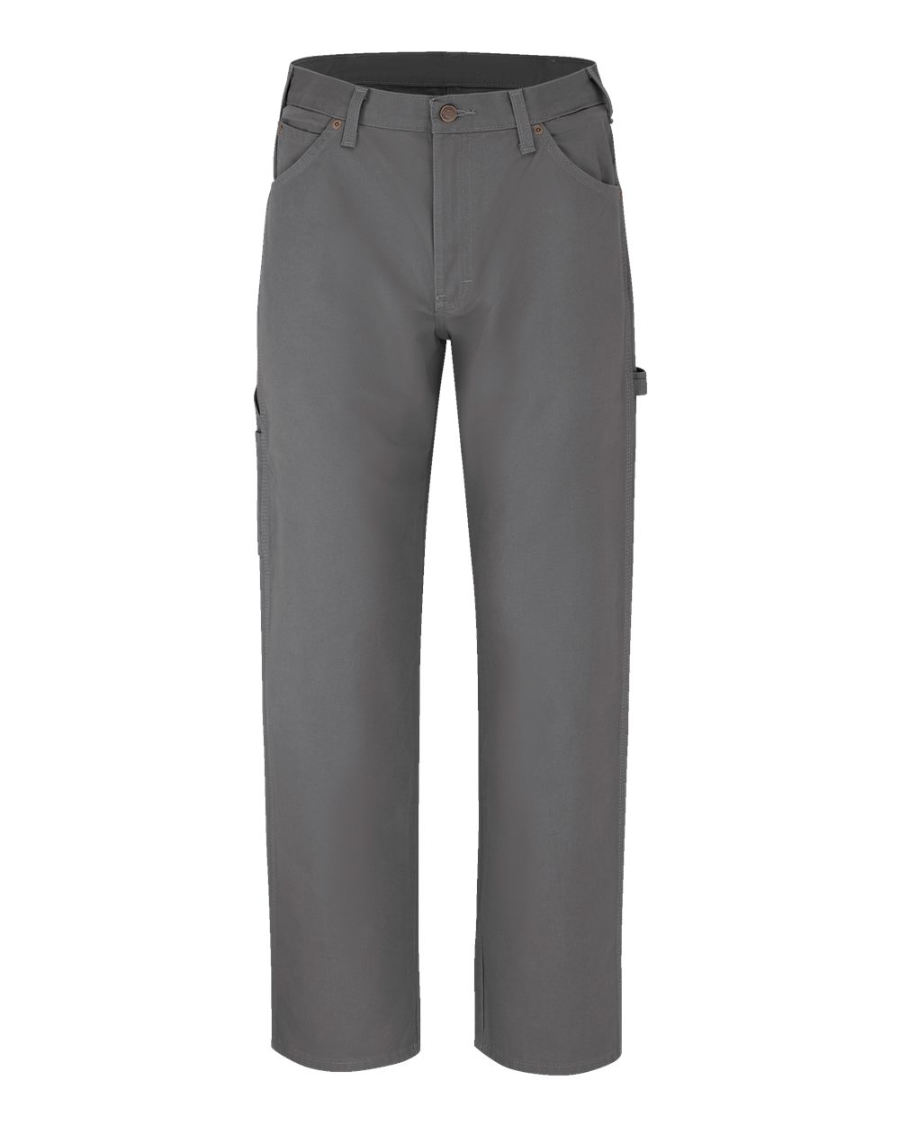 Front View of Rinsed Slate - 37 Unhemmed Duck Carpenter Jeans - Extended Sizes - 1933EXT