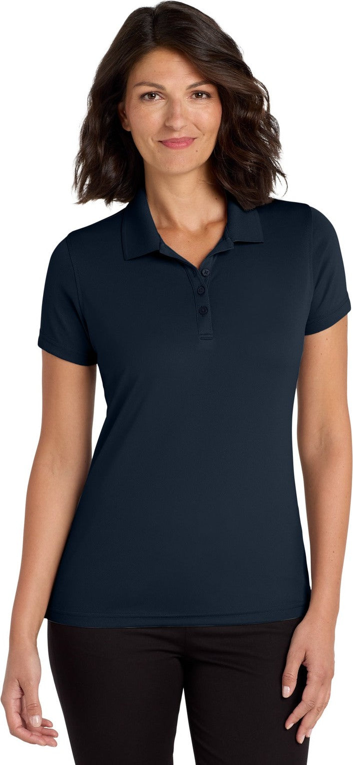 Front View of River Blue Nvy Port Authority Women's Dry Zone UV Micro-Mesh Polo. LK110