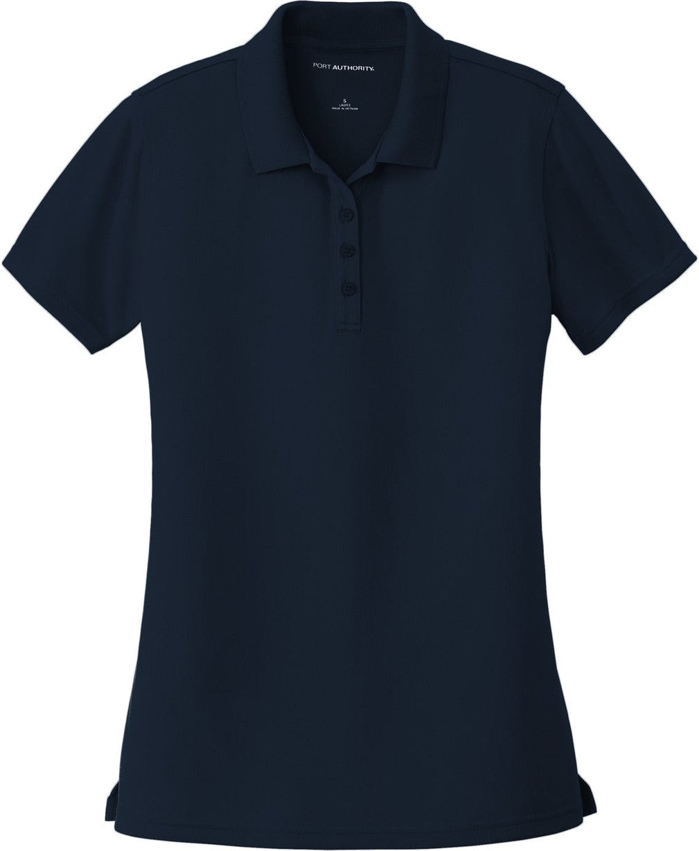 Front View of River Blue Nvy Port Authority Women's Dry Zone UV Micro-Mesh Polo. LK110