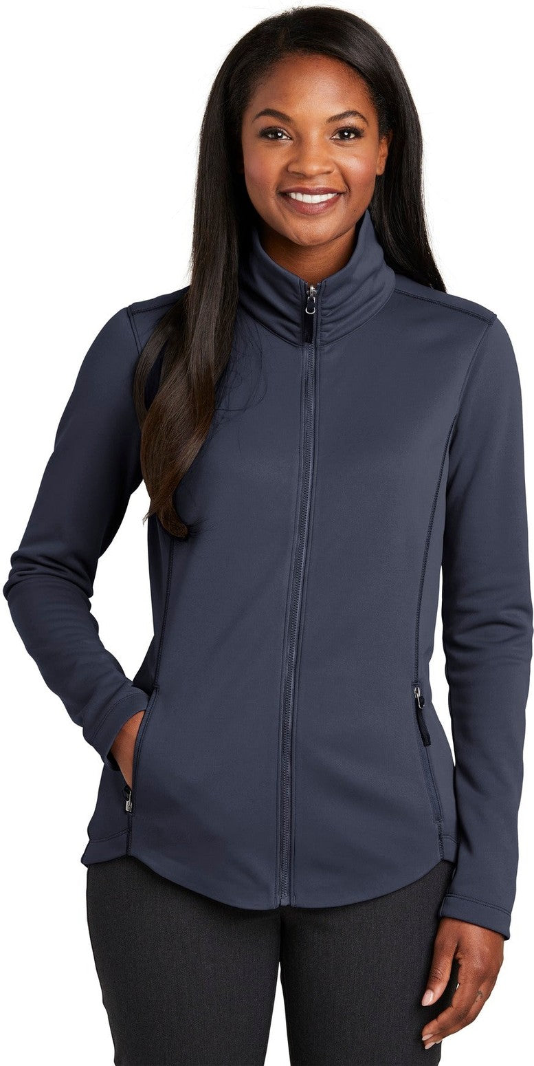 Front View of River Blue Port Authority Women's Collective Smooth Fleece Jacket. L904