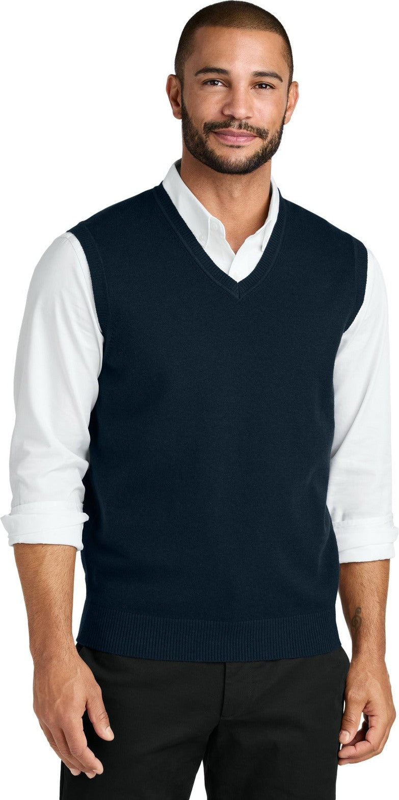 Front View of RiverBlNv Port Authority Easy Care Sweater Vest SW2860