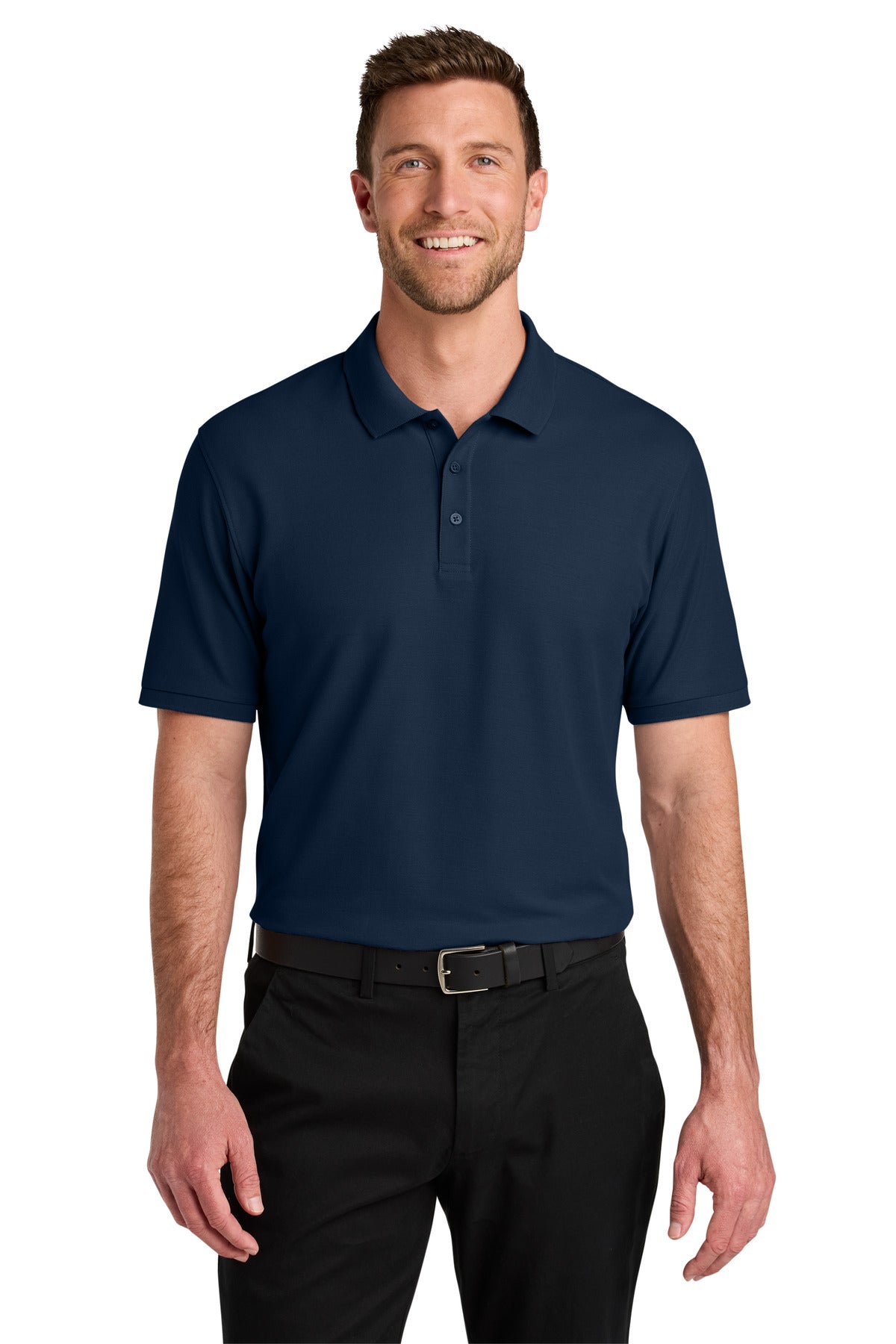 Front View of RiverBlNv Port Authority Tall Wearever Signature Pique Polo TLK200