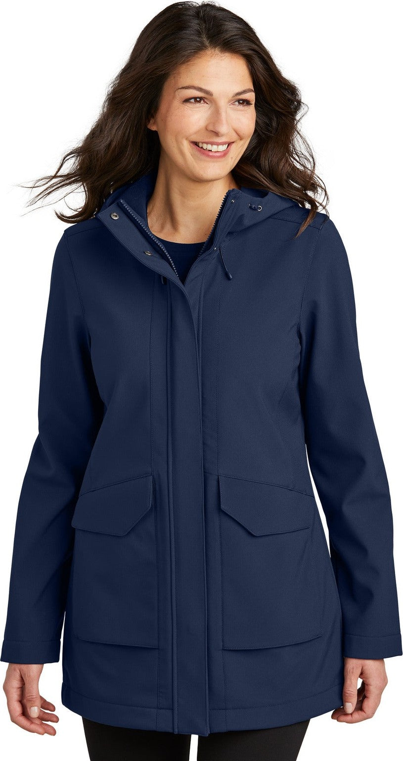 Front View of RiverBlNv Port Authority Women's Collective Outer Soft Shell Parka L919