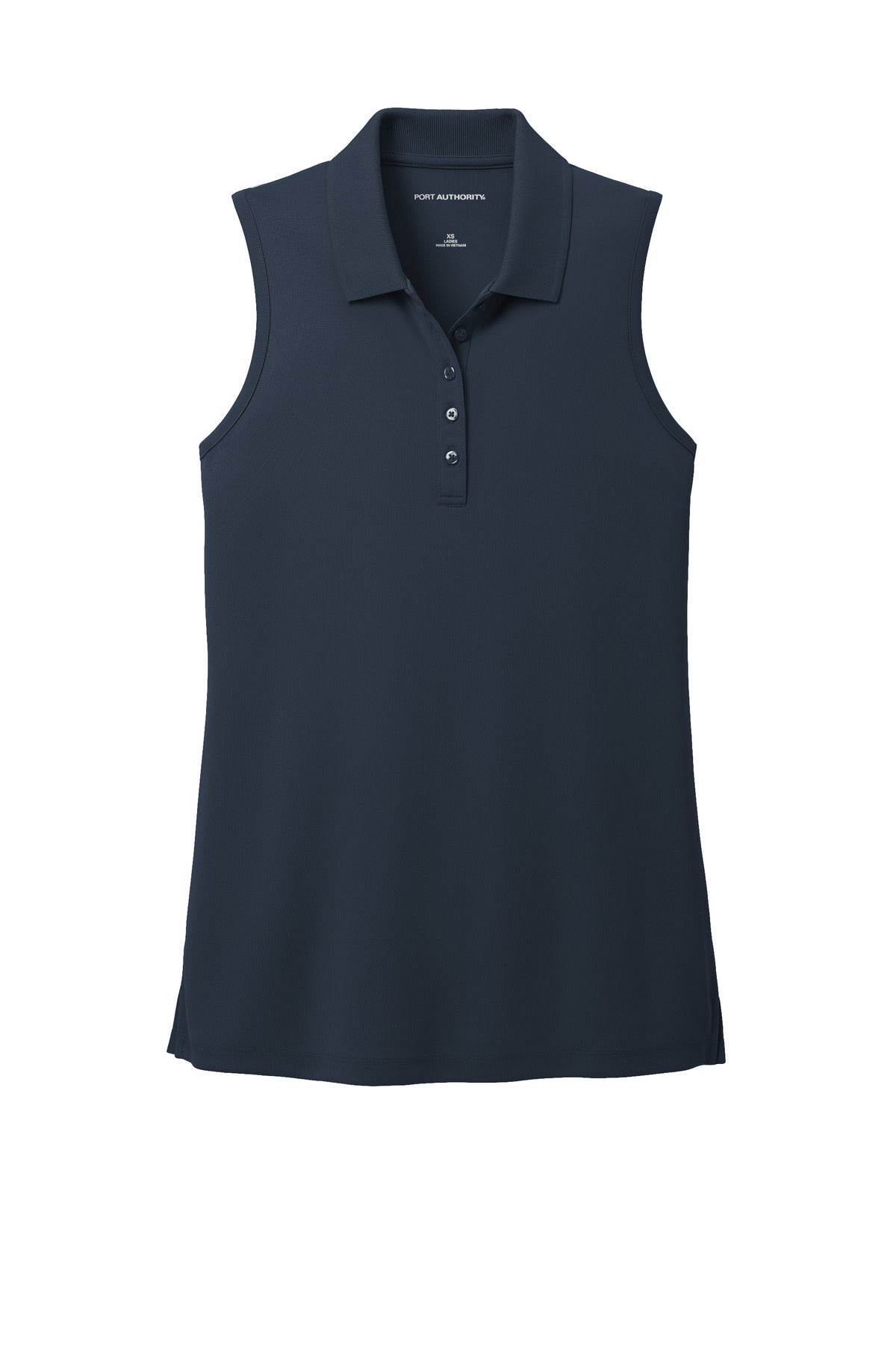 Front View of RiverBlNv Port Authority Women's Dry Zone UV Micro-Mesh Sleeveless Polo LK110SV