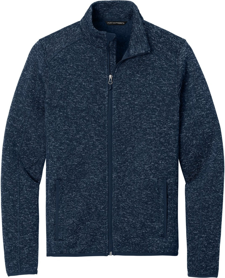 Front View of RiverBlNvH Port Authority Sweater Fleece Jacket. F232