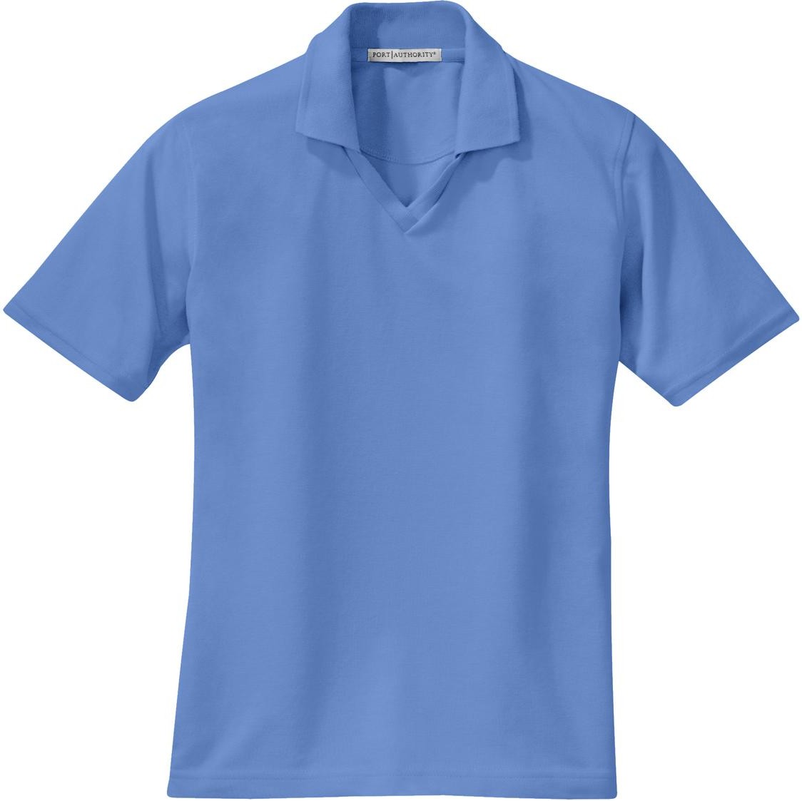 Front View of Riviera Blue Port Authority Women's Rapid Dry Polo. L455