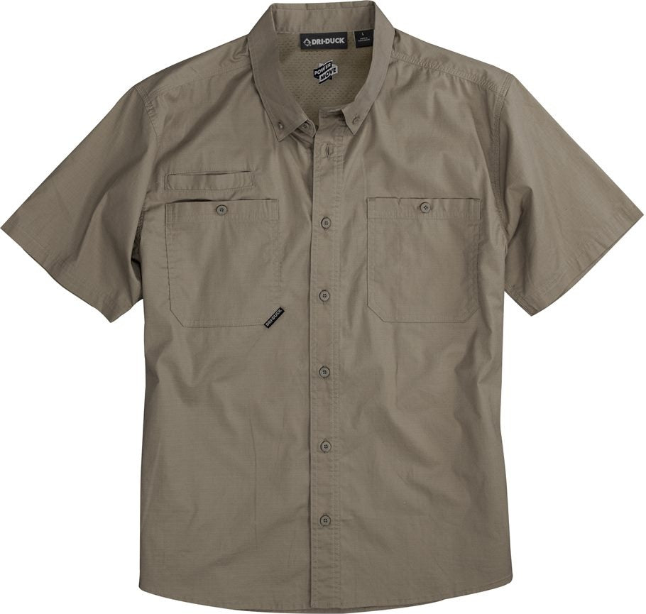 Front View of Rope Craftsman Woven Short Sleeve Shirt - 4451