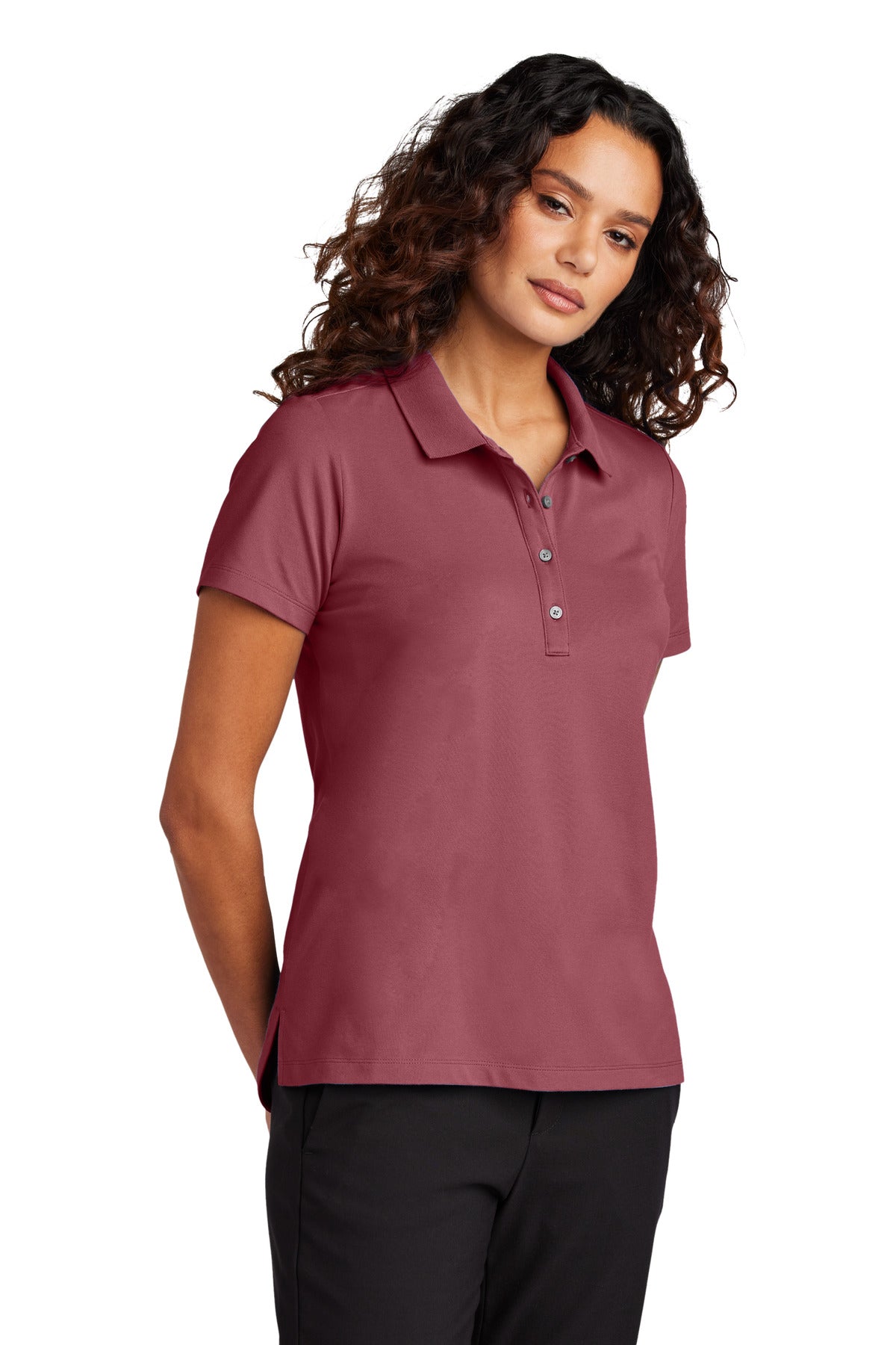 Front View of Rosewood Mercer+Mettle Women's Stretch Pique Polo MM1005