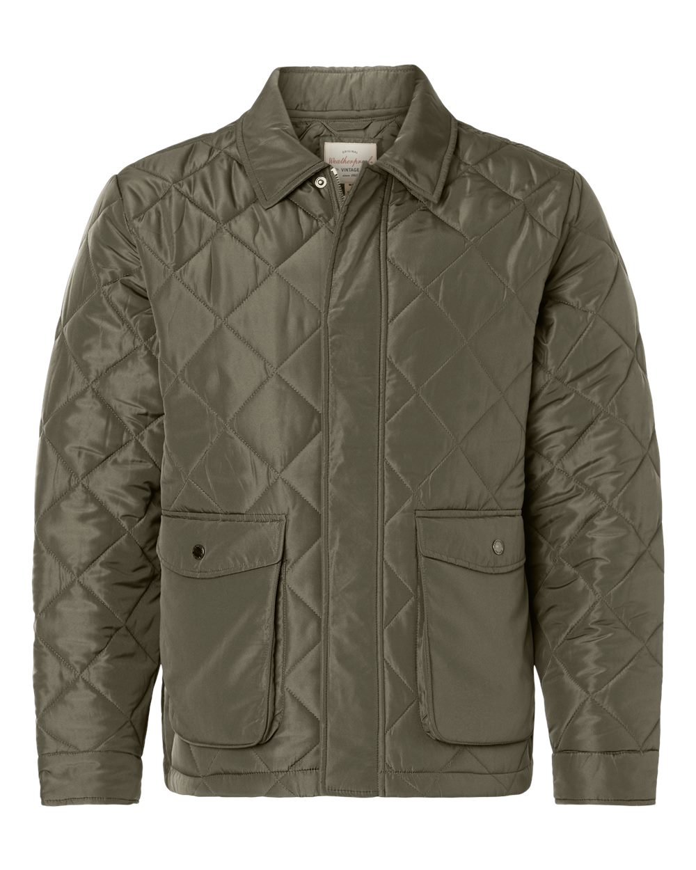 Front View of Rosin Men's Diamond Quilted Jacket - 27713