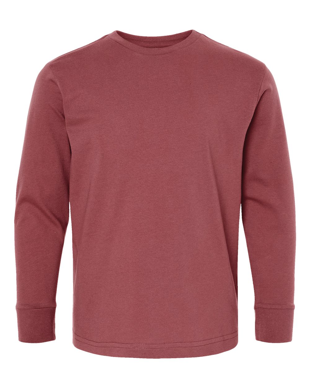 Front View of Rouge Youth Fine Jersey Long Sleeve Tee - 6201
