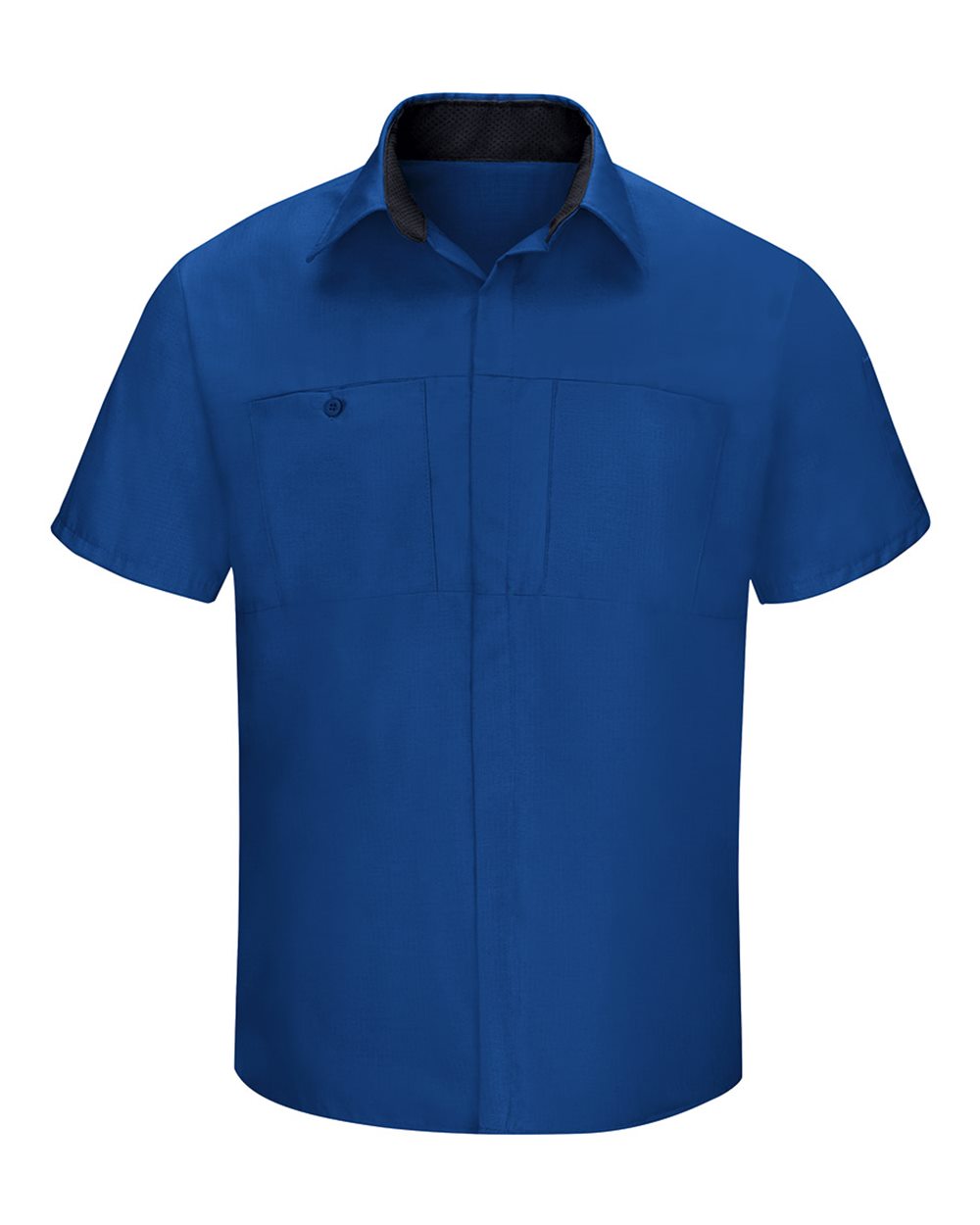 Front View of Royal Blue/ Black Performance Plus Short Sleeve Shirt with Oilblok Technology - Tall Sizes - SY42T
