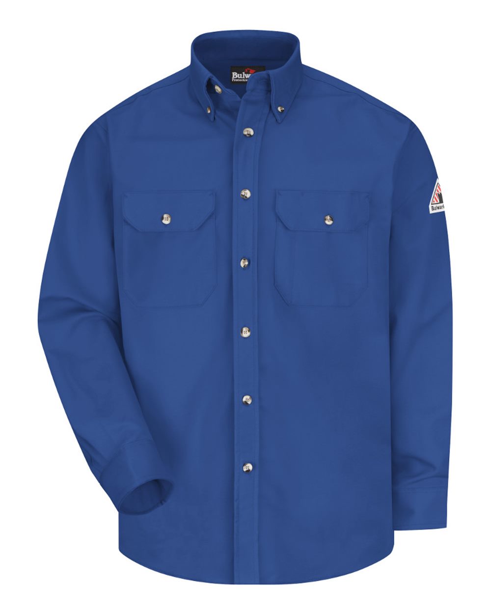Front View of Royal Blue Dress Uniform Shirt - Excel FR ComforTouch - 7 oz. - SLU2