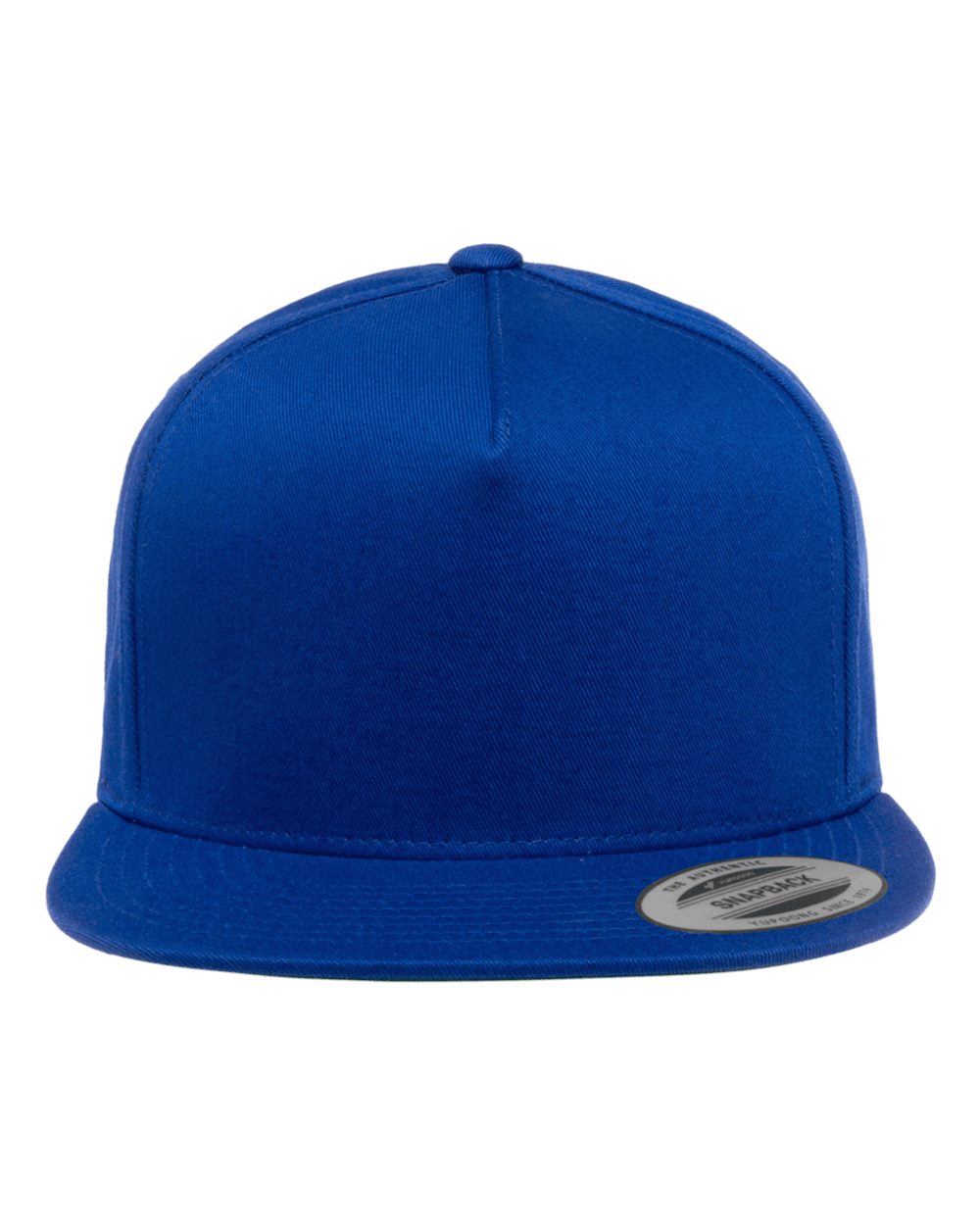 Front View of Royal Blue Five-Panel Cotton Twill Snapback Cap - 6007