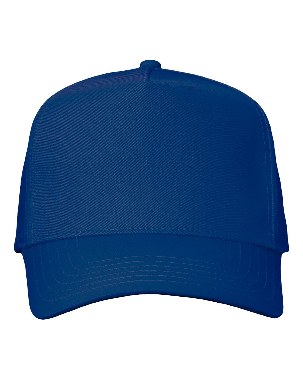 Front View of Royal Blue Five-Panel Twill Cap - 8869