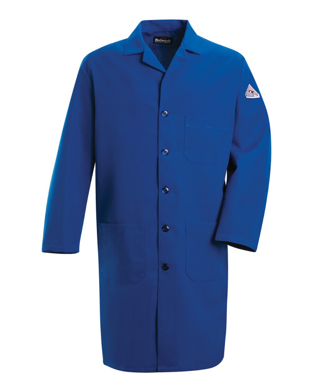 Front View of Royal Blue Lab Coat - Nomex® IIIA - 6 oz. - KNL2