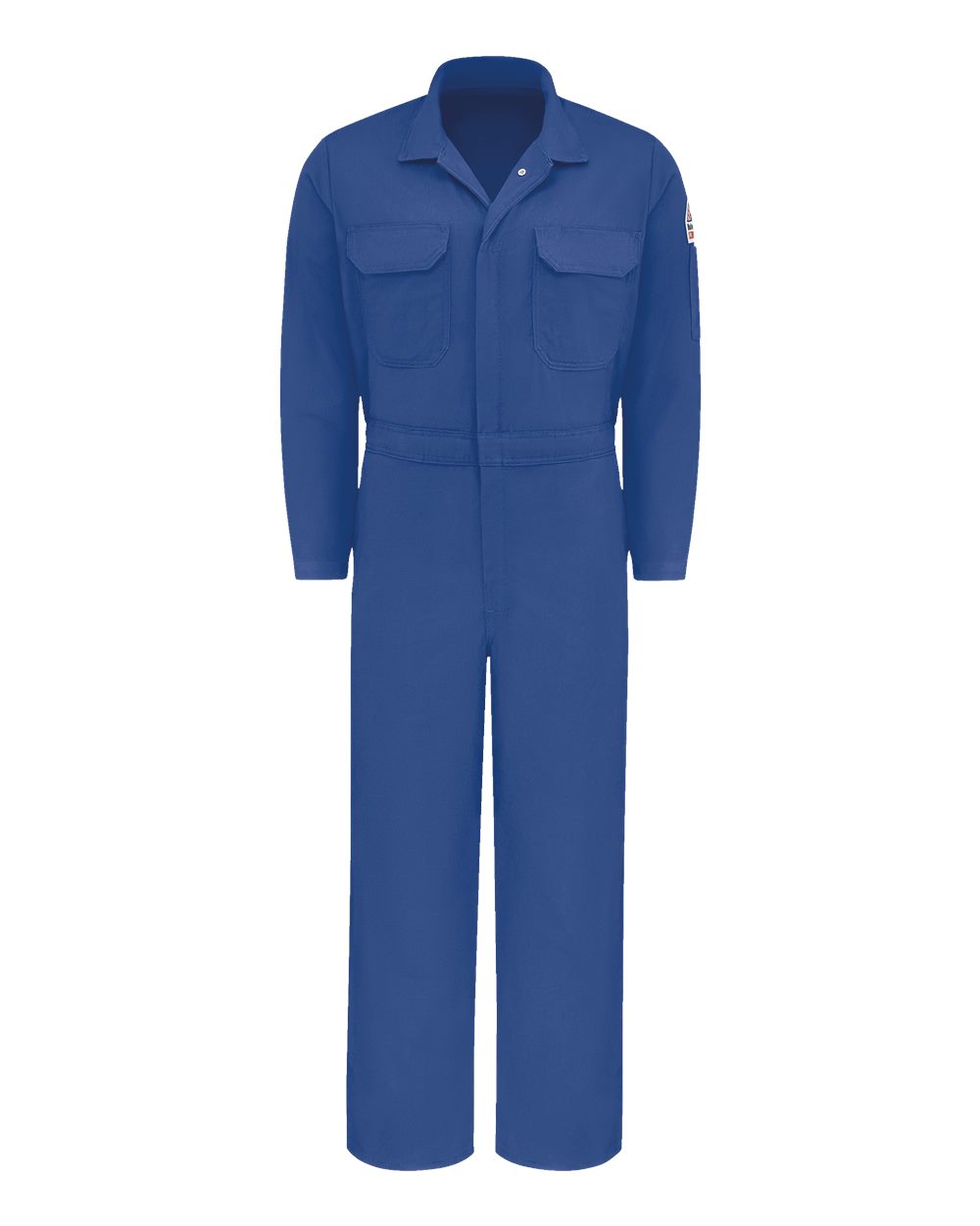 Front View of Royal Blue Premium Coverall - EXCEL FR® ComforTouch® - 7 oz. - CLB2