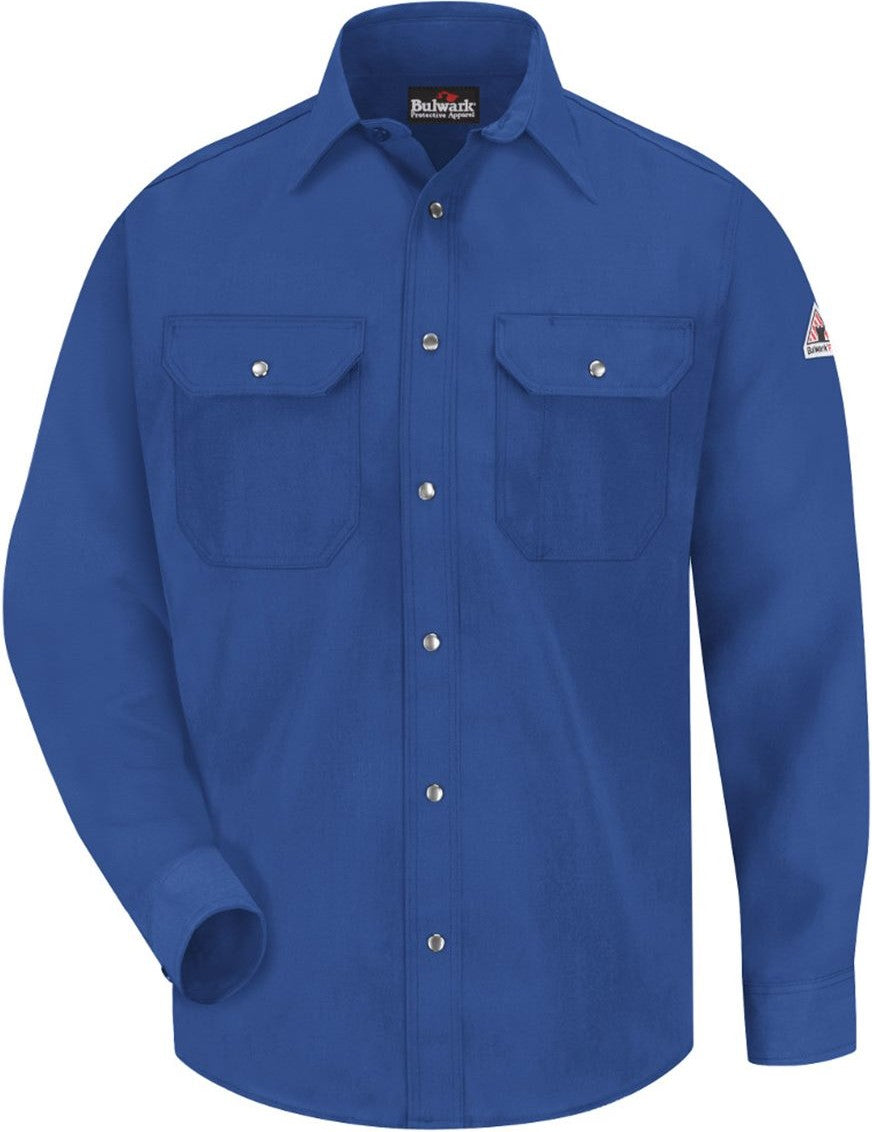 Front View of Royal Blue Snap-Front Uniform Shirt - Nomex® IIIA - 4.5 oz. - SNS2