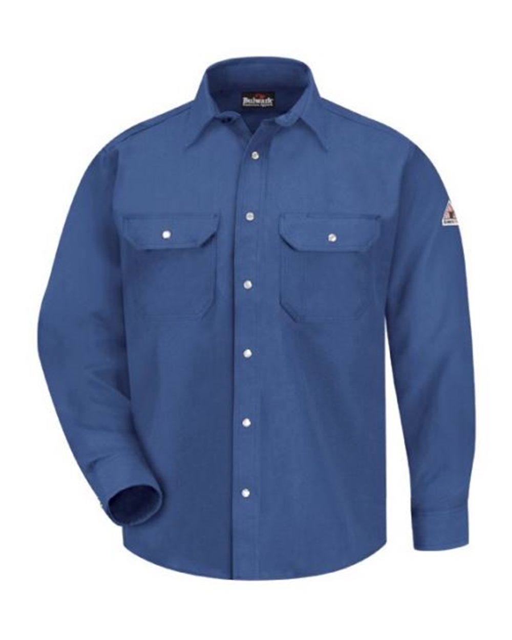 Front View of Royal Blue Snap-Front Uniform Shirt - Nomex® IIIA - 6 oz. - SNS6