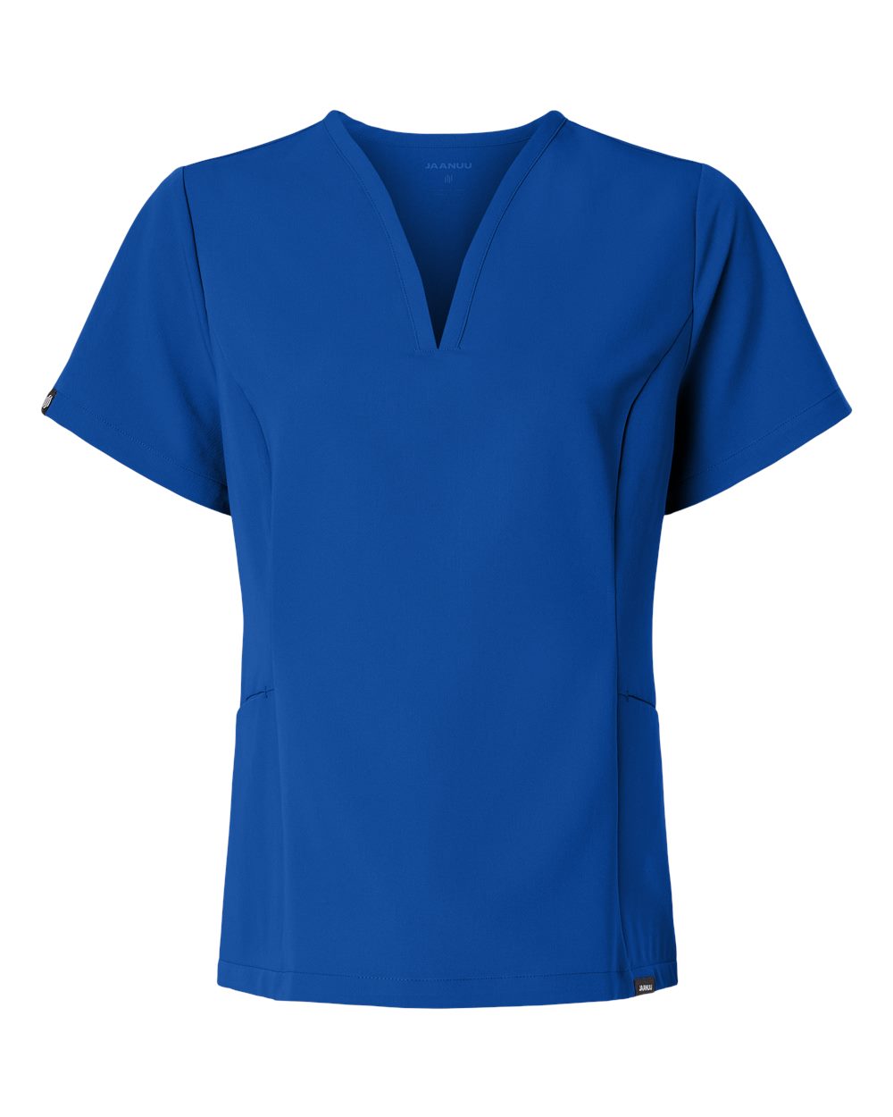 Front View of Royal Blue Women's Calix Fit & Flare Scrub V-Neck Top - W10003