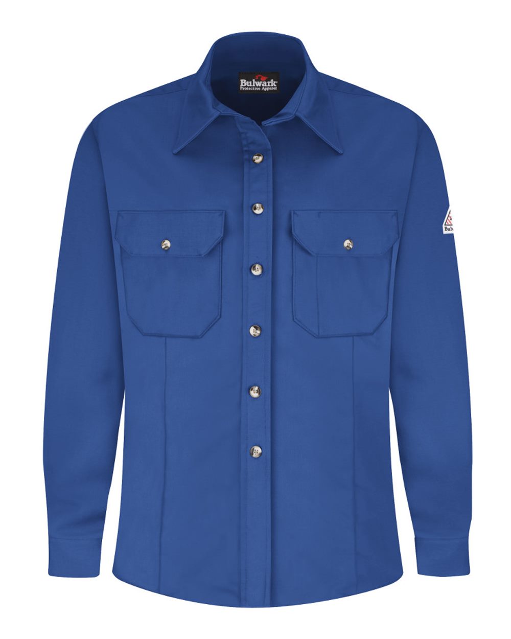 Front View of Royal Blue Women's Dress Uniform Shirt - EXCEL FR® ComforTouch - SLU3