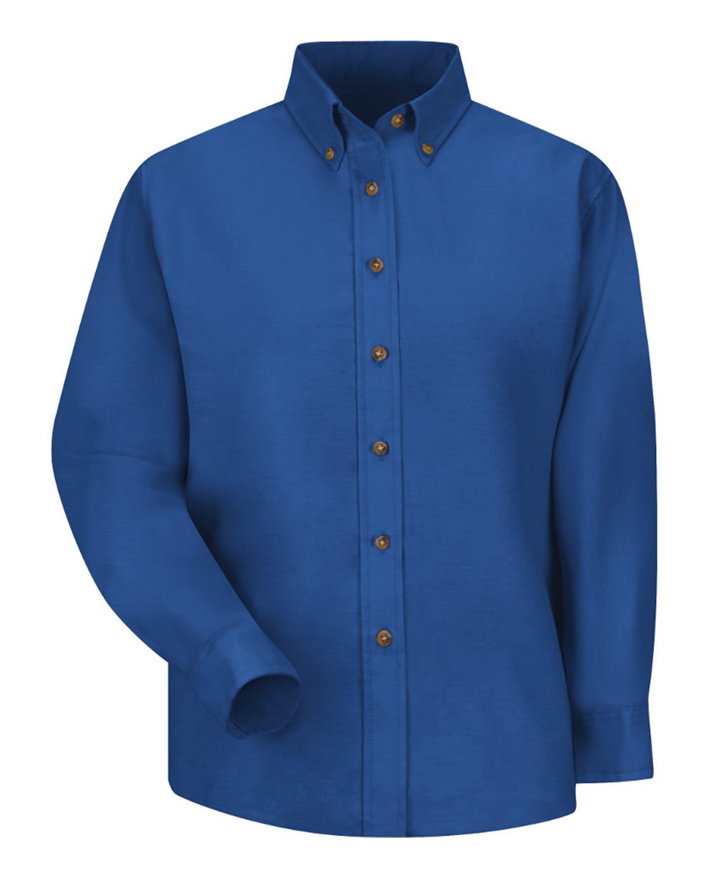Front View of Royal Blue Women's Poplin Dress Shirt - SP91