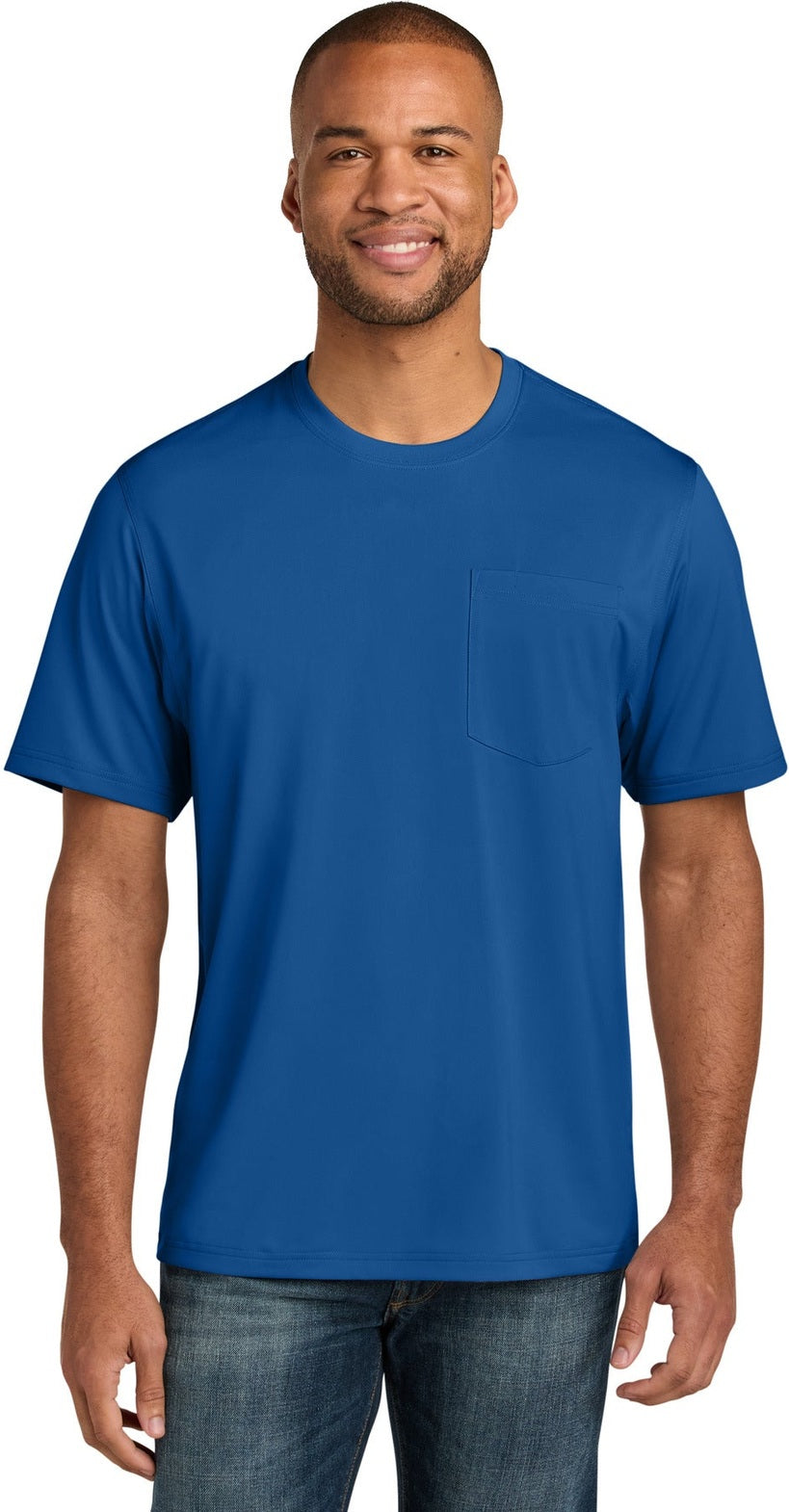 Front View of Royal CornerStone Tall Workwear Pro Short Sleeve Pocket Tee TLCS440P
