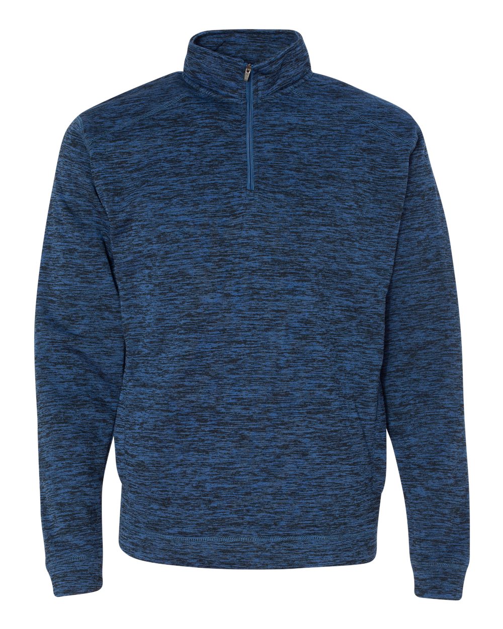 Front View of Royal Fleck Cosmic Fleece Quarter-Zip Sweatshirt - 8614
