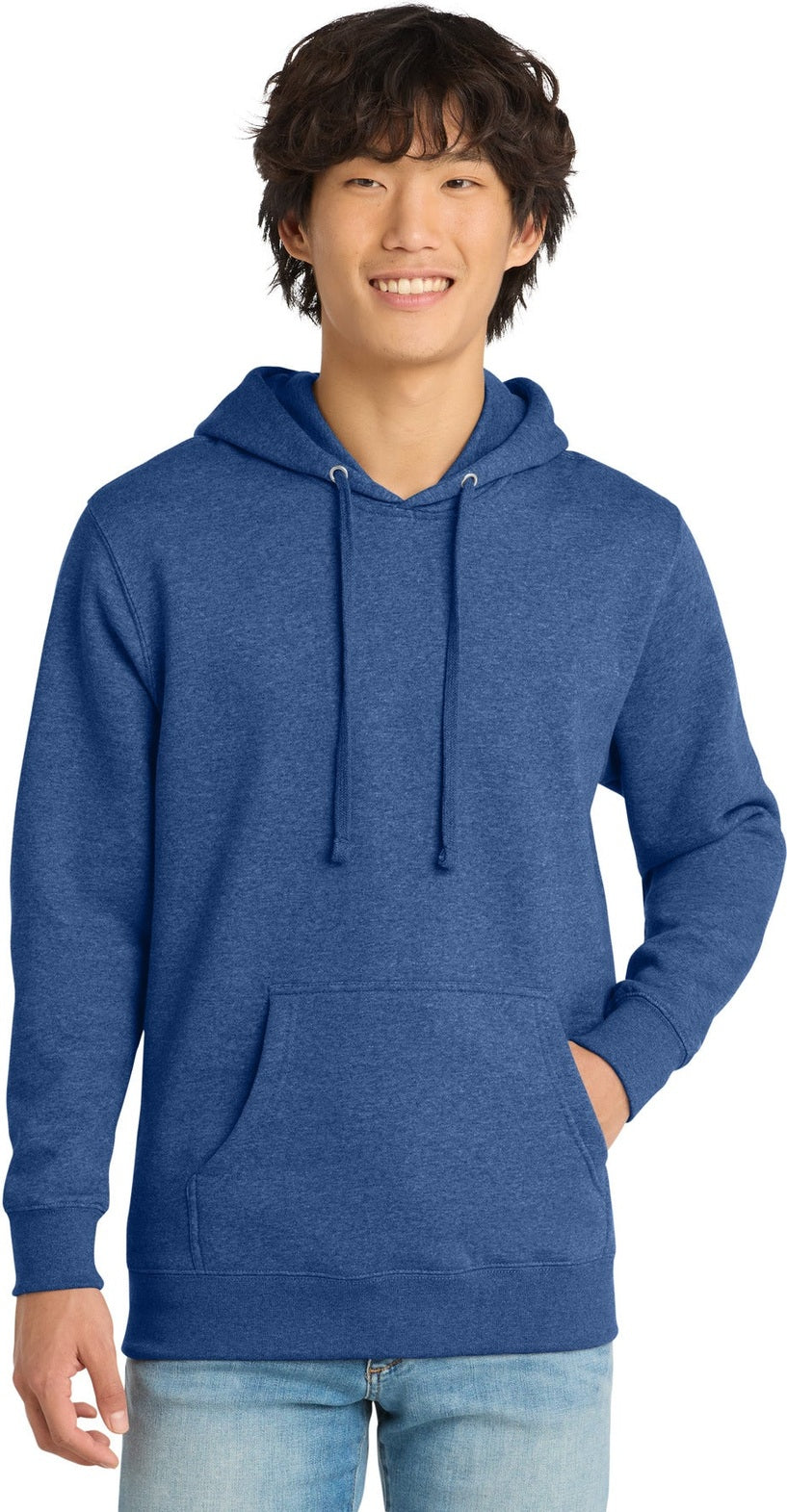 Front View of Royal Frost District V.I.T. Fleece Hoodie DT6100
