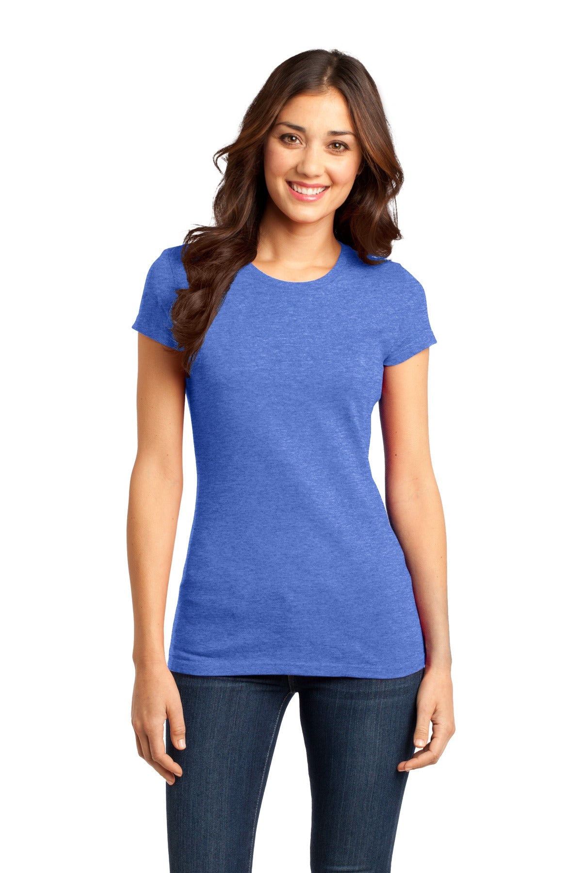 Front View of Royal Frost District Women's Fitted Very Important Tee . DT6001