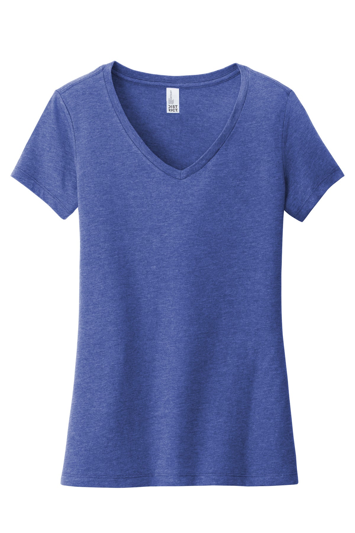 Front View of Royal Frost District Women's Very Important Tee V-Neck. DT6503