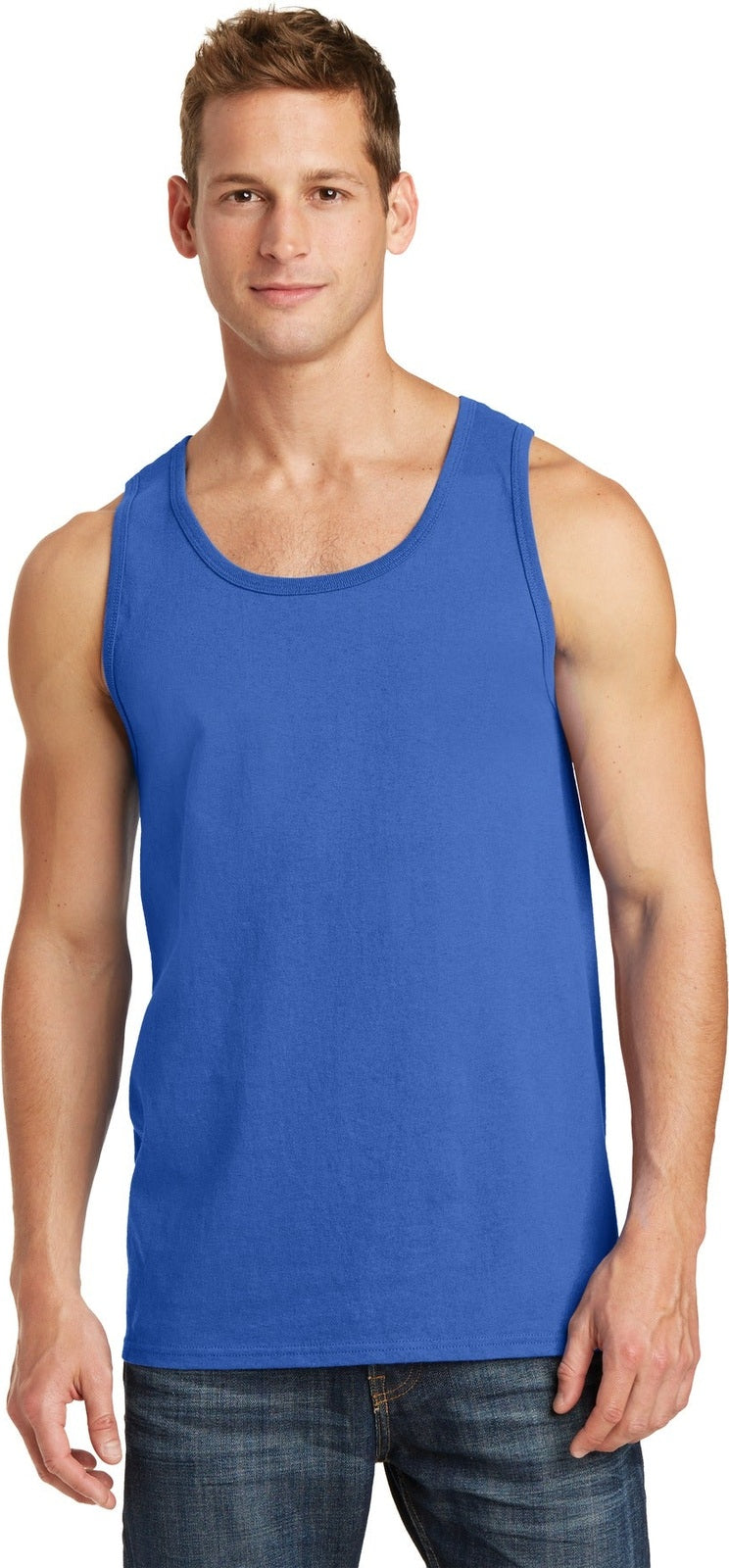 Front View of Royal Port & Co Core Cotton Tank Top. PC54TT