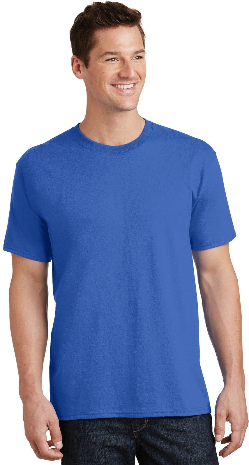 Front View of Royal Port & Co Core Cotton Tee. PC54