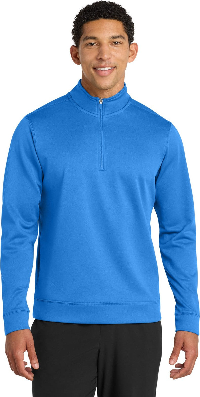 Front View of Royal Port & Co Performance Fleece 1/4-Zip Pullover Sweatshirt. PC590Q